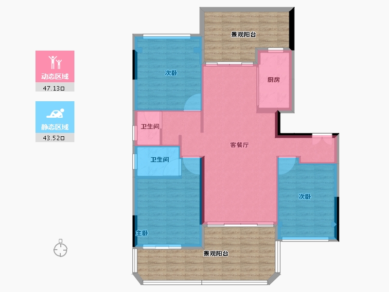 河南省-驻马店市-康桥旭强雲庐-109.70-户型库-动静分区