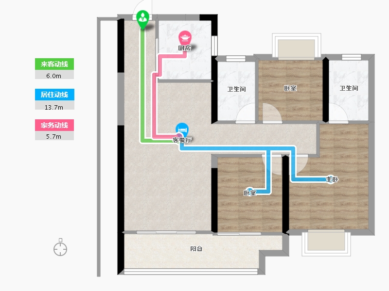 湖北省-襄阳市-金地云栖天悦-78.13-户型库-动静线