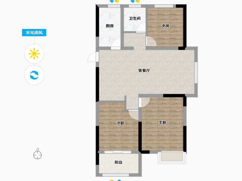 安徽省-巢湖市-明发江湾新城-80.87-户型库-采光通风