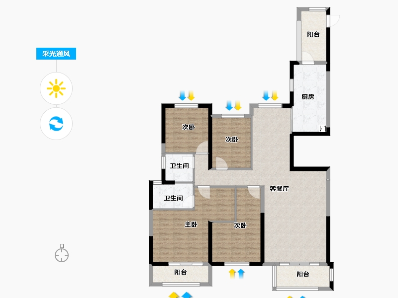 福建省-漳州市-信和御龙天下-124.00-户型库-采光通风