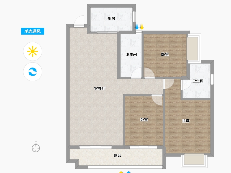 湖南省-邵阳市-阳光公园里-99.27-户型库-采光通风