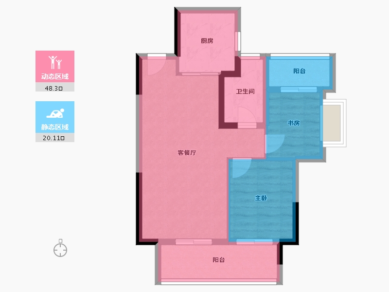 江苏省-镇江市-海伦堡云麓小院-61.00-户型库-动静分区