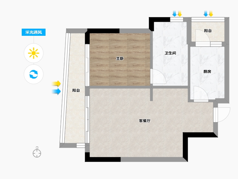 四川省-成都市-梦享春山可望-50.18-户型库-采光通风