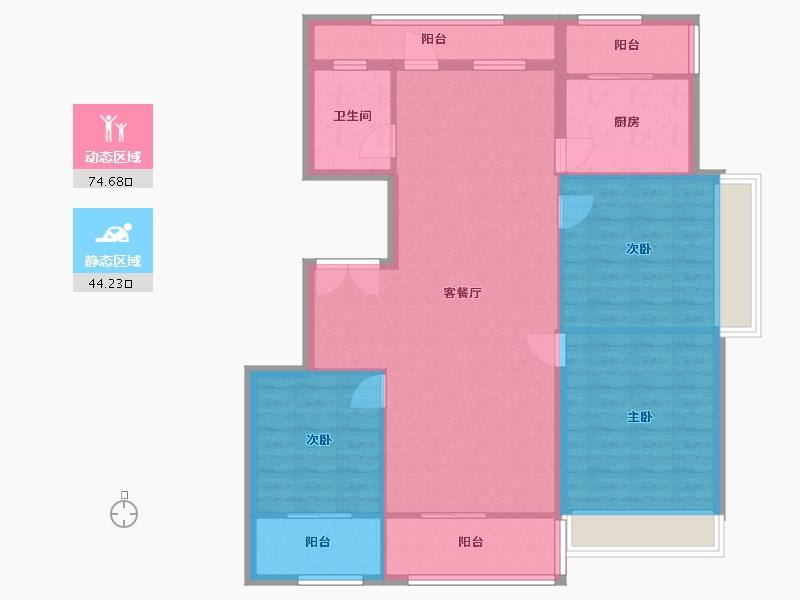 浙江省-温州市-国鸿锦悦府西苑-120.00-户型库-动静分区