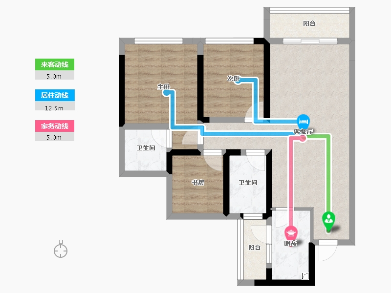 四川省-宜宾市-世茂金座云锦-72.36-户型库-动静线