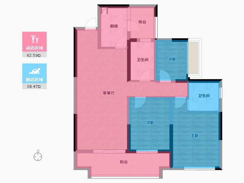 四川省-宜宾市-华润公园九里-89.14-户型库-动静分区