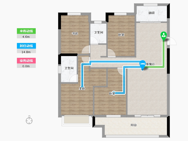 湖北省-襄阳市-房投翰林府-111.17-户型库-动静线