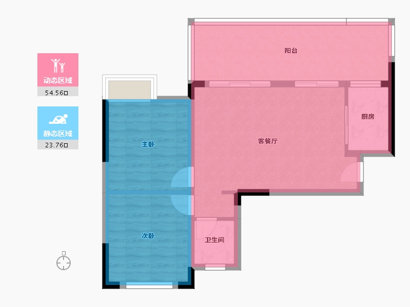 四川省-成都市-梦享春山可望-70.79-户型库-动静分区