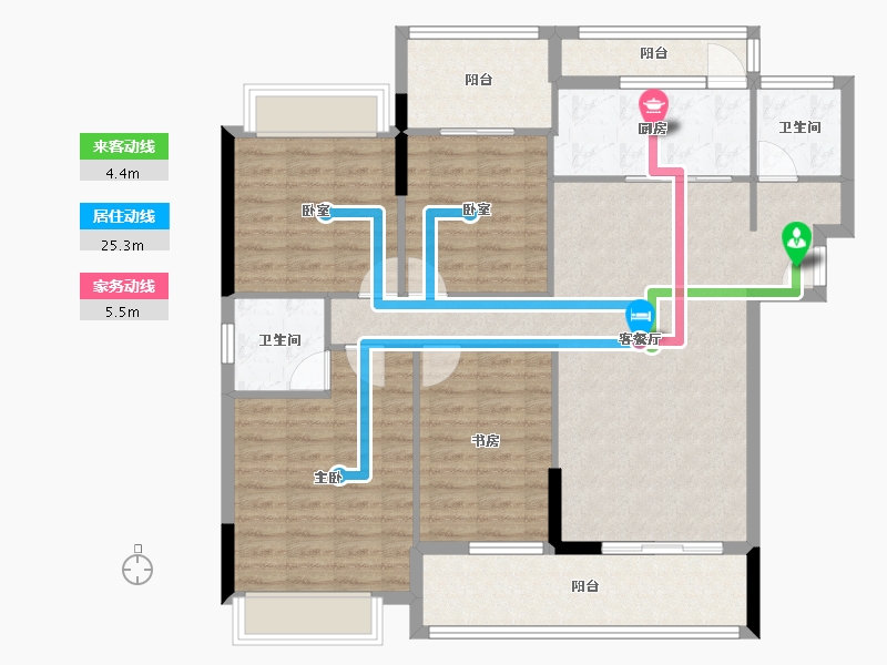 湖北省-襄阳市-房投翰林府-113.67-户型库-动静线