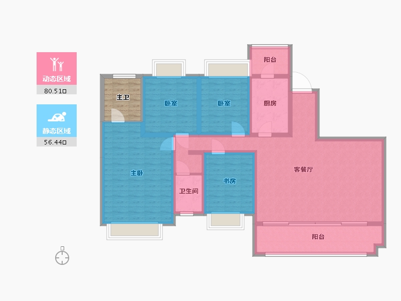 四川省-成都市-鹭湖宫19区长河湾-128.14-户型库-动静分区