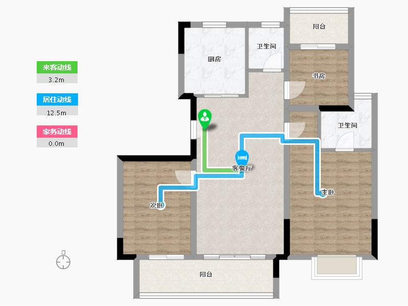 江苏省-镇江市-海伦堡云麓小院-92.00-户型库-动静线