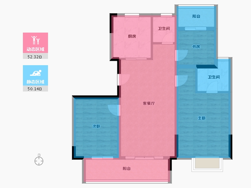 江苏省-镇江市-海伦堡云麓小院-92.00-户型库-动静分区