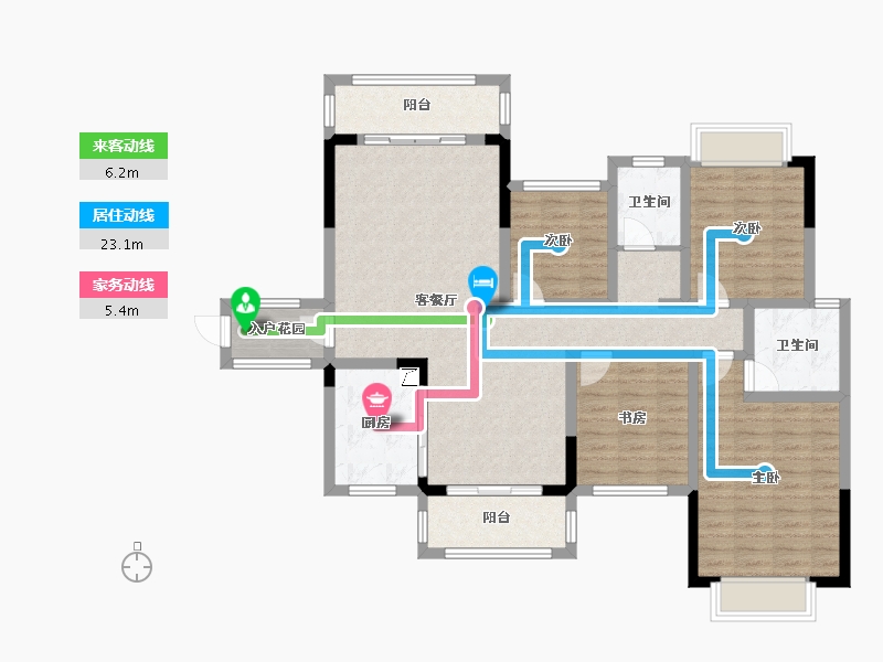 广西壮族自治区-崇左市-书香华府-136.00-户型库-动静线