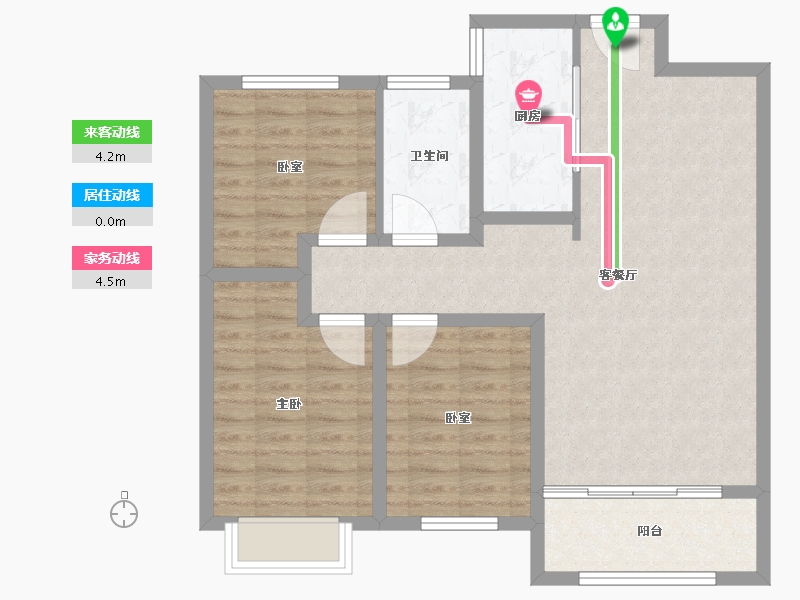 内蒙古自治区-乌兰察布市-东方·壹号院-85.42-户型库-动静线