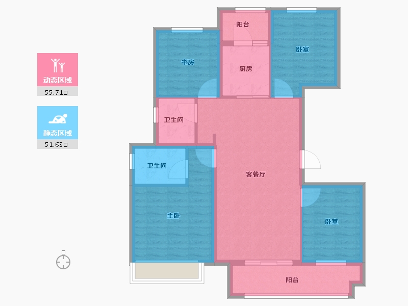 安徽省-马鞍山市-中梁时代江来-96.01-户型库-动静分区