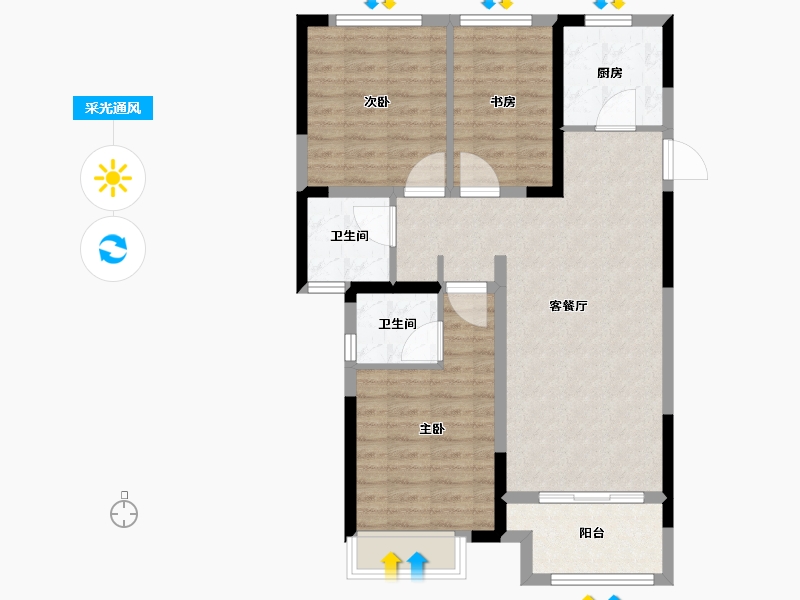 安徽省-巢湖市-明发江湾新城-82.40-户型库-采光通风