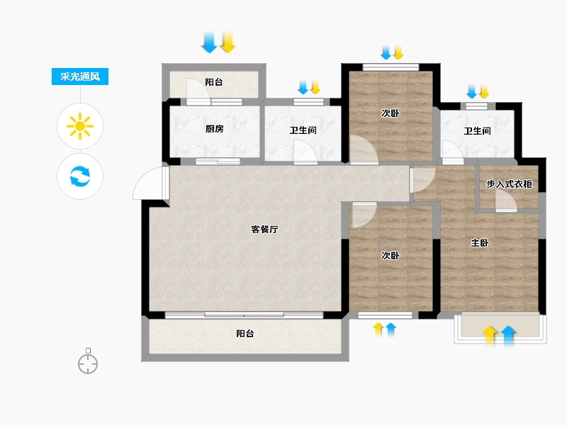 四川省-成都市-光明蓉府-96.79-户型库-采光通风