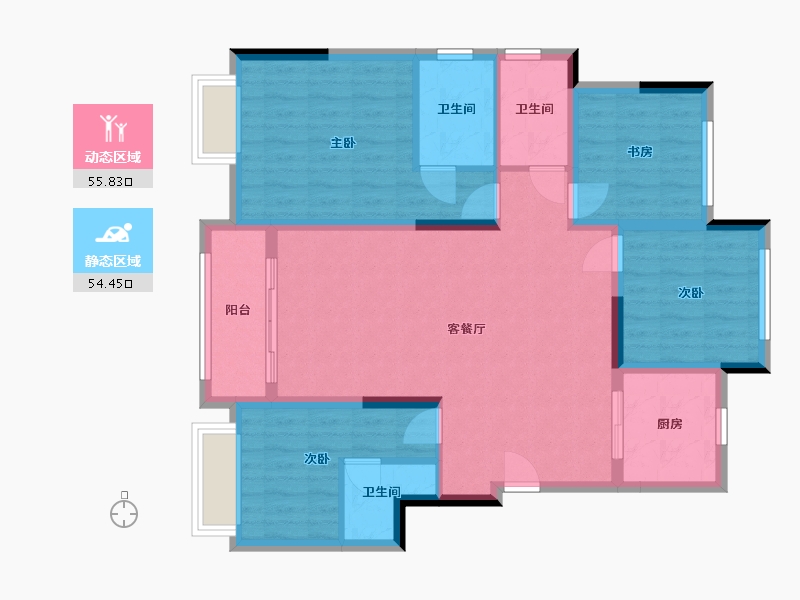 江苏省-苏州市-伴湖雅苑-109.00-户型库-动静分区