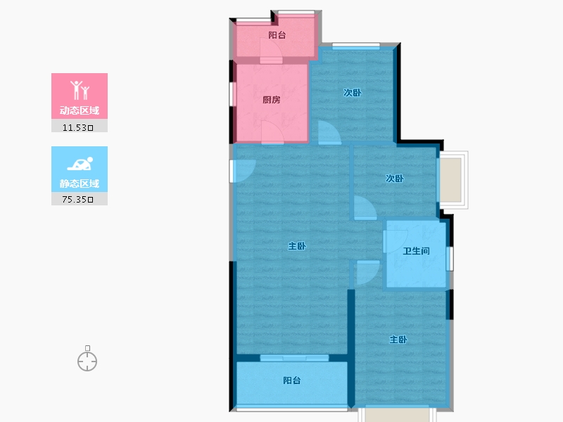 江苏省-镇江市-句容恒大云湖上郡-78.40-户型库-动静分区