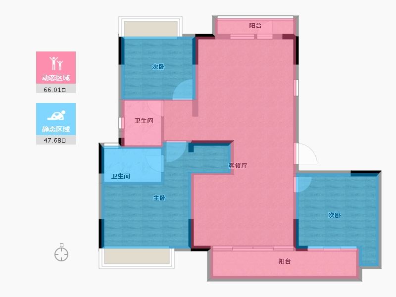 四川省-成都市-光明蓉府-102.40-户型库-动静分区