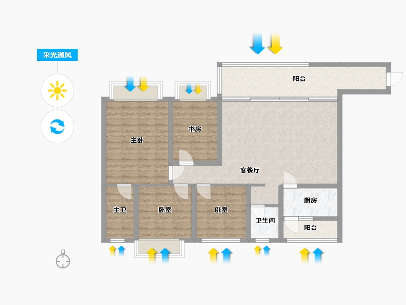 四川省-成都市-鹭湖宫19区长河湾-105.76-户型库-采光通风