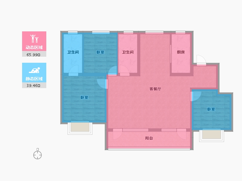 吉林省-吉林市-泽信·江山府-93.99-户型库-动静分区