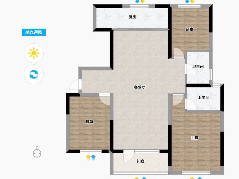 吉林省-吉林市-中海·寰宇天下-101.60-户型库-采光通风