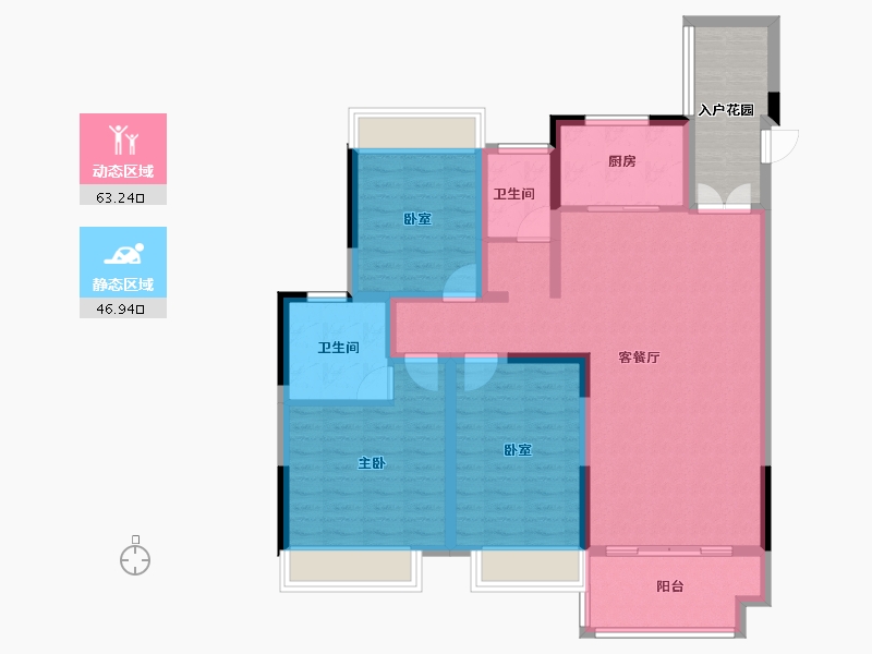 河南省-南阳市-嘉安山河筑-105.94-户型库-动静分区