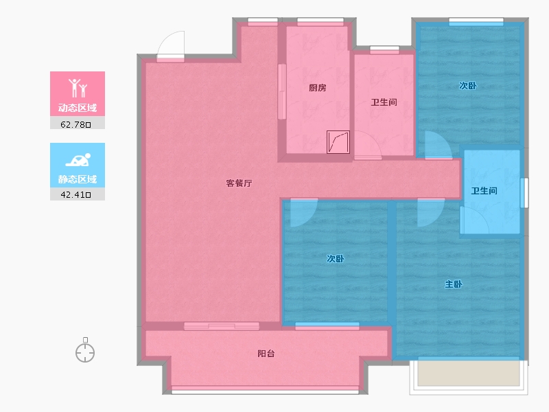 江苏省-镇江市-中海·时代都会-94.25-户型库-动静分区