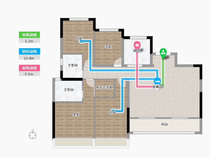 浙江省-绍兴市-中国铁建花语江南-127.79-户型库-动静线