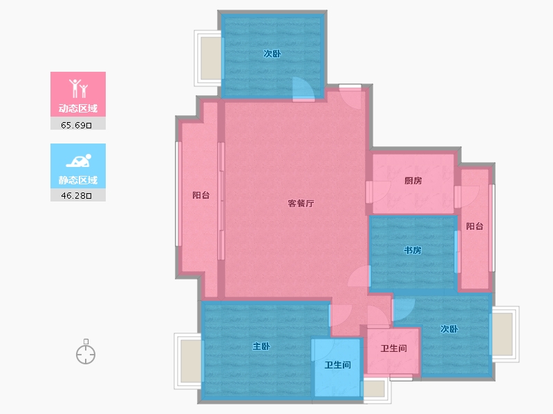 天津-天津市-中骏，珑景台-10.00-户型库-动静分区