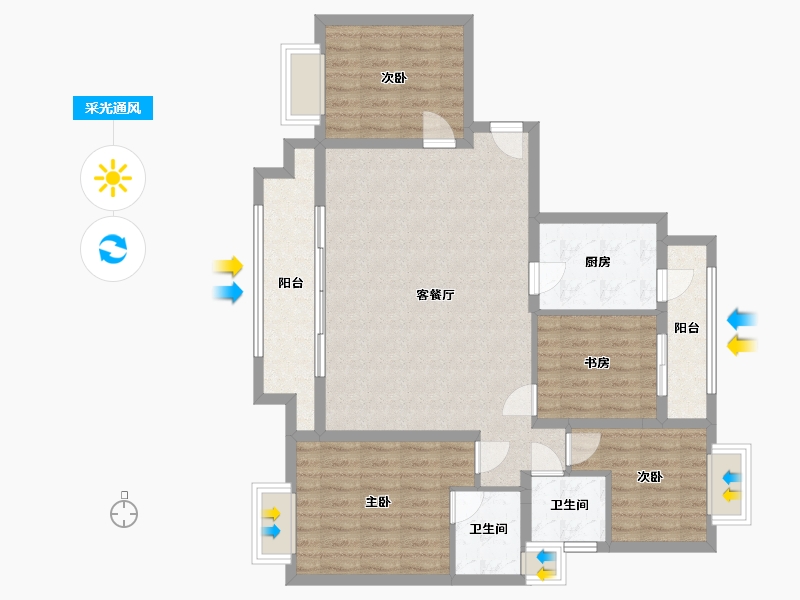 天津-天津市-中骏，珑景台-10.00-户型库-采光通风