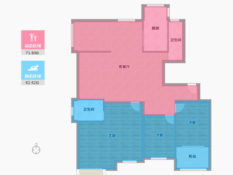 江苏省-常州市-天安花园-108.80-户型库-动静分区