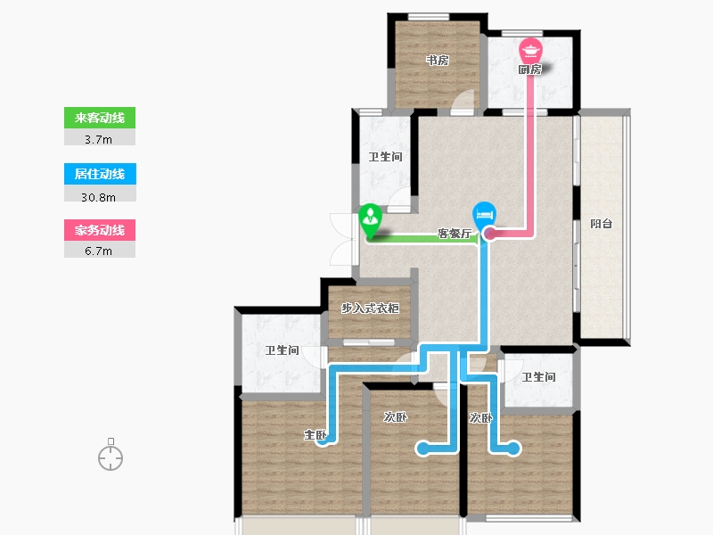 浙江省-绍兴市-中国铁建花语江南-145.70-户型库-动静线