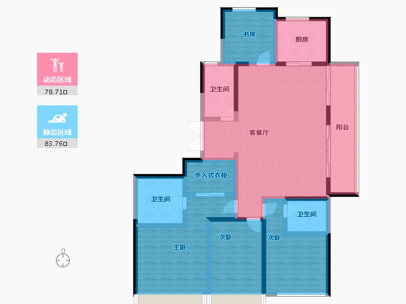 浙江省-绍兴市-中国铁建花语江南-145.70-户型库-动静分区