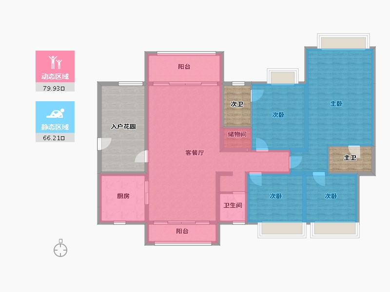 四川省-成都市-熙畔别院-156.23-户型库-动静分区