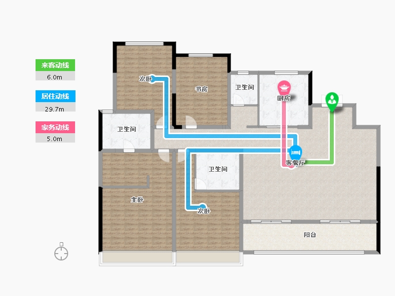 浙江省-绍兴市-中国铁建花语江南-223.51-户型库-动静线