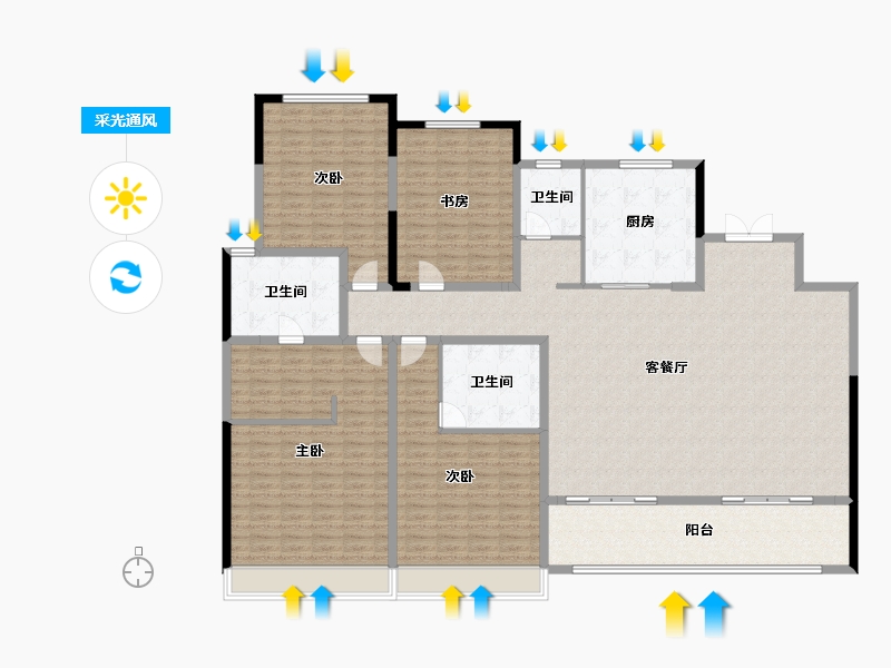 浙江省-绍兴市-中国铁建花语江南-223.51-户型库-采光通风