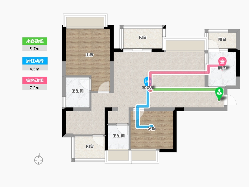 四川省-成都市-融创春风十里-82.40-户型库-动静线