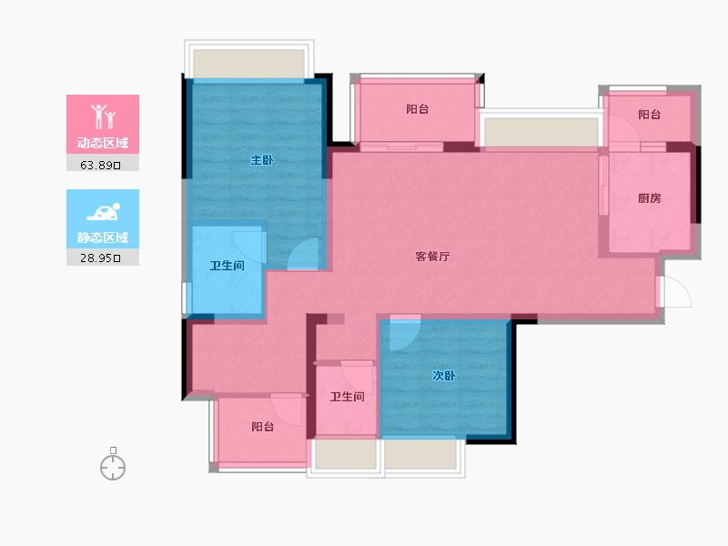 四川省-成都市-融创春风十里-82.40-户型库-动静分区