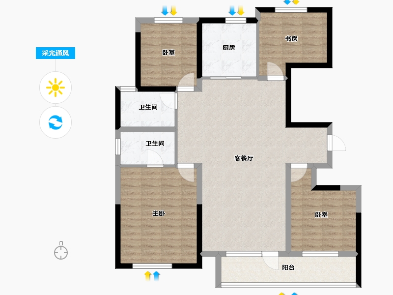 吉林省-吉林市-中海·寰宇天下-109.60-户型库-采光通风