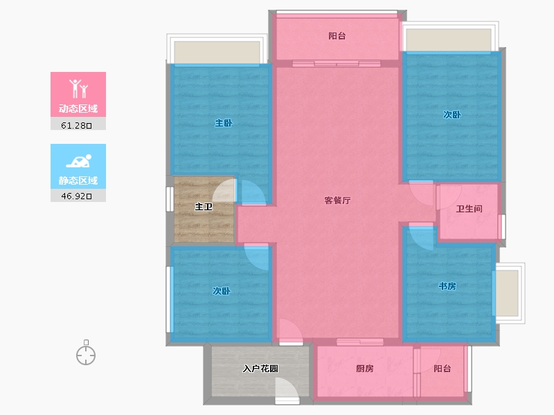 四川省-成都市-熙畔别院-106.45-户型库-动静分区