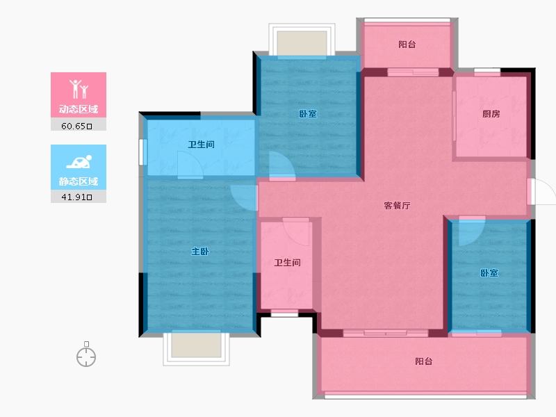 广西壮族自治区-北海市-融创海映兰屿-91.58-户型库-动静分区