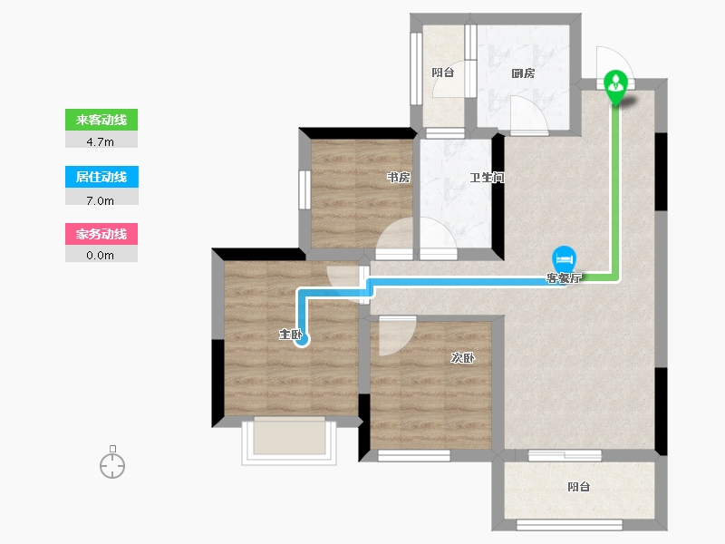 重庆-重庆市-中建南宸玖樾-68.00-户型库-动静线