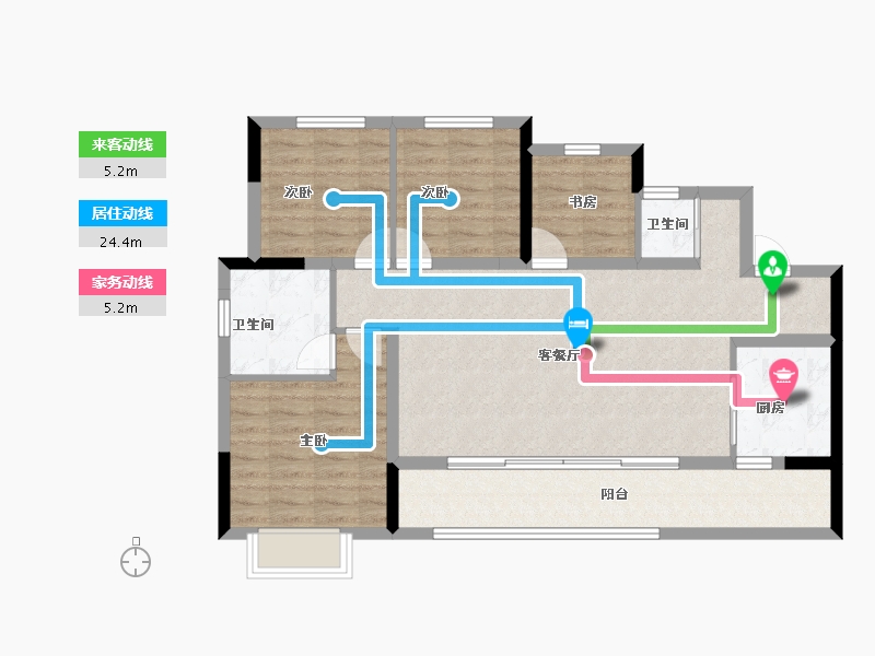 重庆-重庆市-中建南宸玖樾-92.00-户型库-动静线