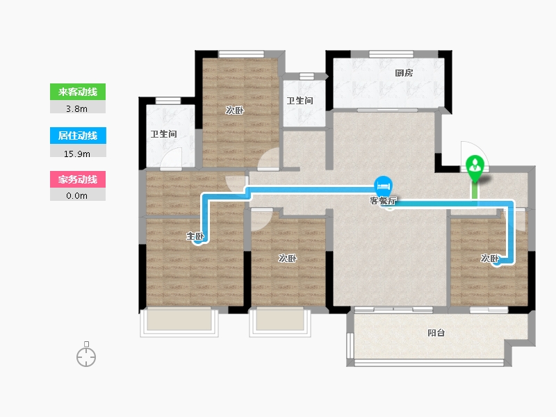 江苏省-镇江市-镇江金山铭著-108.48-户型库-动静线