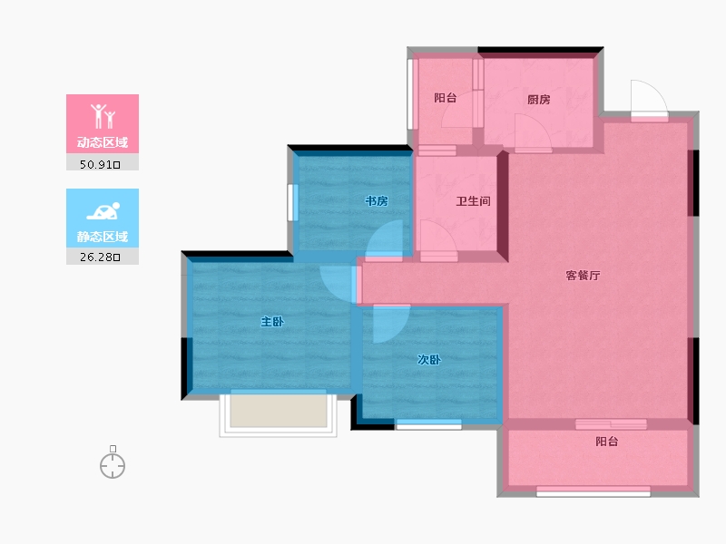 重庆-重庆市-中建南宸玖樾-68.00-户型库-动静分区