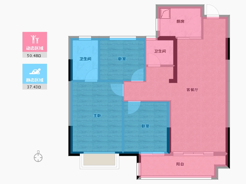 湖北省-襄阳市-民发东著-78.83-户型库-动静分区