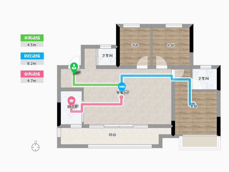 重庆-重庆市-中建南宸玖樾-68.01-户型库-动静线