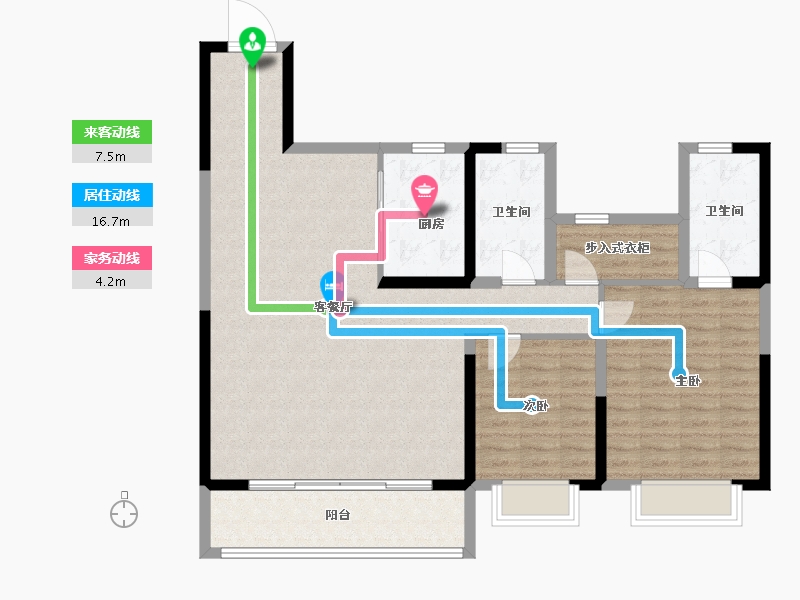 山东省-德州市-碧桂园凤凰星宸-105.58-户型库-动静线